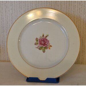 Fuji Bone China Bread & Butter Plate Pink Rosette Roses 24k Gold Occupied Japan